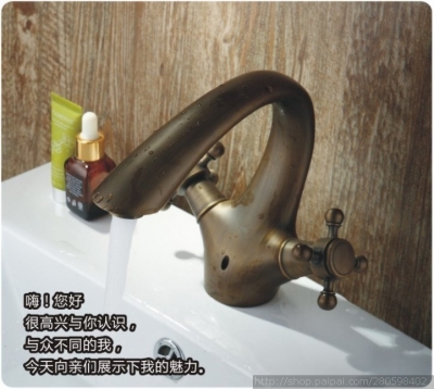 solid brass copper antique bathroom sink basin classic faucet mixer tap bathroom faucets torneira banheiro grifo [deck-mounted-basin-faucets-2959]