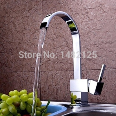 water saver filter inoxs para torneira robinet brass chrome single lever blancs waterfall square style kitchen sink faucet [kitchen-faucet-4187]