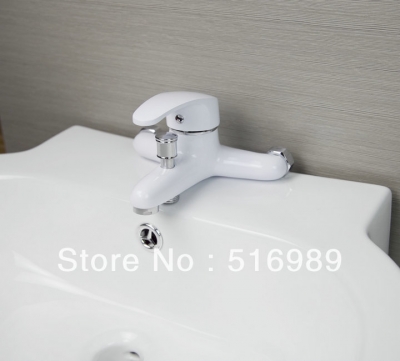 white spray painting waterfall roman tub filler with hand shower chrome bathroom bathtub faucet tap hejia5