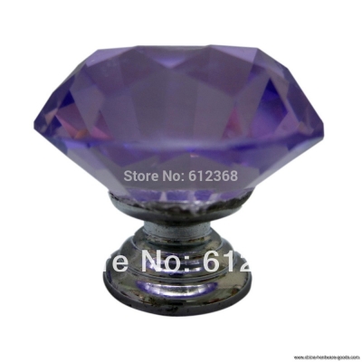 10pcs aluminum alloy glass crystal sparkle cabinet drawer door pulls knobs handle -purple [Door knobs|pulls-1302]