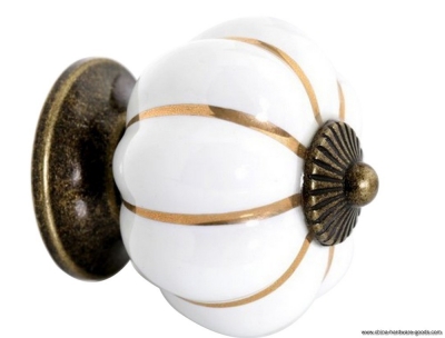 10pcs europe ceramic door cabinets cupboard pumpkins white knobs handles pull drawer [Door knobs|pulls-1693]