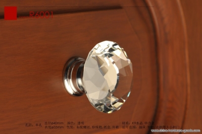 10pcs/lot decorative hardware k9 diamond crystal chrome cabinet cupboard door knob r6001 new (diameter:40mm)