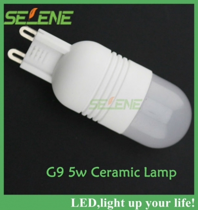 10pcs/lot factory price g9 led 220v 5w lamps mini ceramic bulb led light crystal light chandeliers led lighting [g9-lamp-3524]