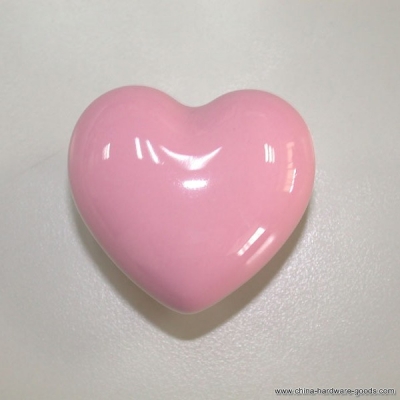 10pcs popular heart shaped pink ceramic knob handles cabinet pull kitchen cupboard knob kids drawer dresser knobs