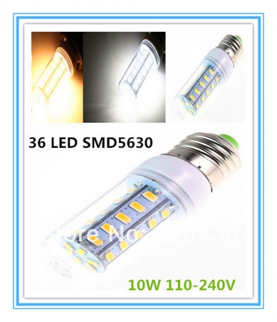 10pcs whole high bright 36 leds smd 5630 led corn light bulb lamp 110v 220v warm white pure white [led-corn-light-5121]