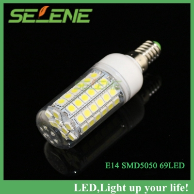 10ps ultra bright smd 5050 15w e14 led 220v corn bulb lamp,warm white/white,69leds 5050smd led lighting,book light,kitchen use [smd5050-8646]