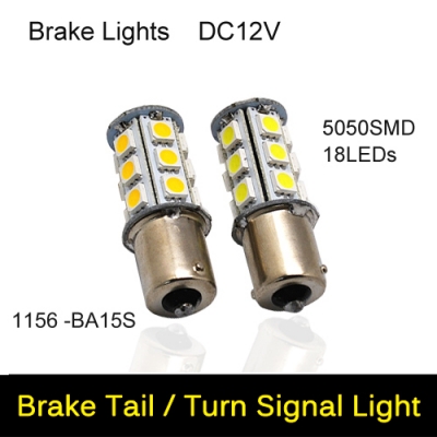 1156 ba15s reverse turn signal brake parking day running light led smd 5050 18leds dc 12v led lamp bulb 4pcs/lots