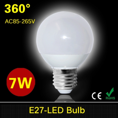 1pcs full new 360 degree 7w led ball bulb samsung smd 5730 e27 ac85 - 265v energy saving led lamp chandelier light r60 [hight-quality-ball-bulb-3929]