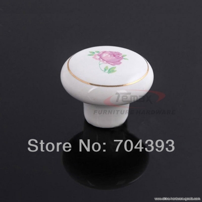 2pcs simple countryside 38mm white ceramic knobs and handles dresser drawer pulls kitchen cabinets