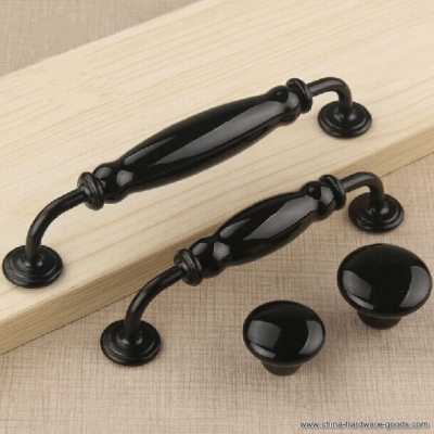 38mm bright black drawer knobs pulls handles black ceramic kichen cabinet dresser cupbord furniture knobs pulls handles tc170