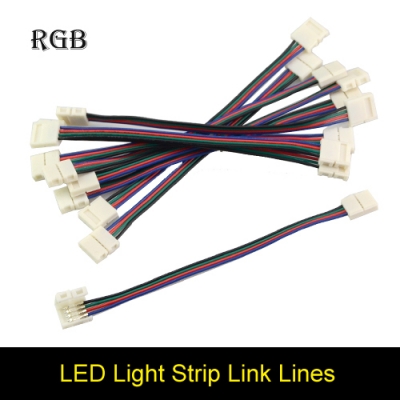 4pin rgb female led strip double connector clip cable led tape extension wire for 3528 5050 rgb led strip ribbon tape