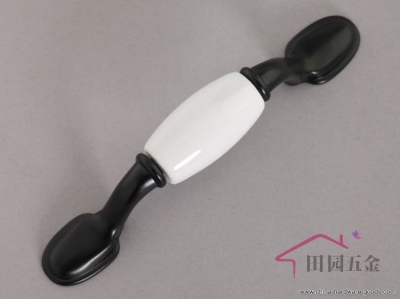 76mm black & white ceramic pull , handle country style c:76mm l:125mm