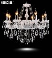 8 lights modern white crystal chandelier light elegant cristal lustres premium quality light fixtures fast md801