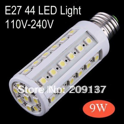 ! 9w 5050 smd 44 led corn bulb light e27 b22 led lamp nature white | warm white 110v-240v 30pcs/lot