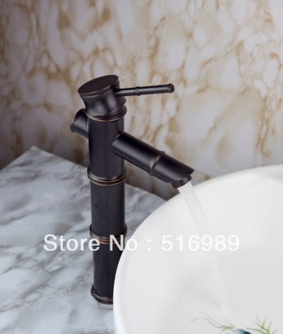 bamboo single handle spray deck mount oil rubbed bathroom & kitchen basin faucet mixer tree287 [oil-rubbed-bronze-7435]