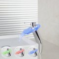 basin torneira led light waterfall widespread bathroom glass chrome 8020/9 deck mounted sink vessel vanity tap mixer faucet