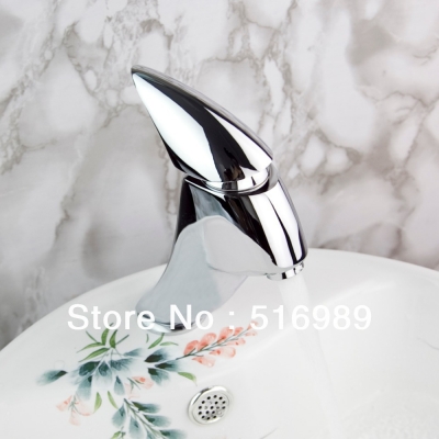 bathroom sink faucet modern chrome vessel one hole/handle lavatory mixer tap and cold water tree901