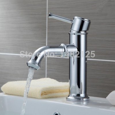 chrome finish brass single lever basin faucet