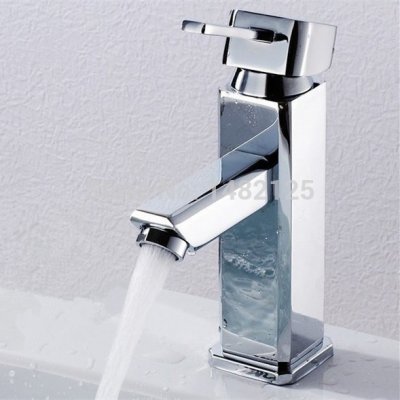 chrome finish single handle brass basin faucet