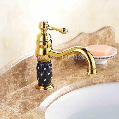 classic golding plated single handle wash basin faucet [basin-faucet-38]