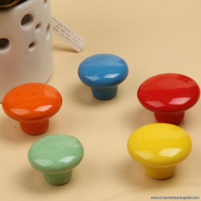 colorful round ceramic wardrobe door drawer kitchen cabinet cupboard pull handle drop hg-1003-gr-38mm [Door knobs|pulls-1656]