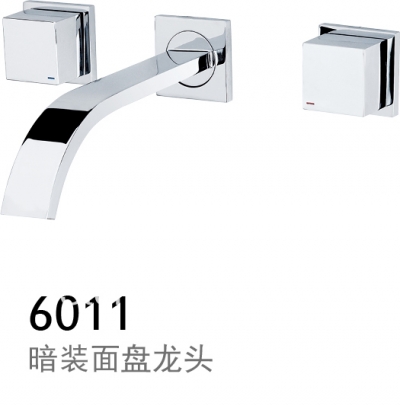 copper chrome wall mounted square double handles bathroom faucet basin and cold mixer tap torneira banheiro conziha grifo