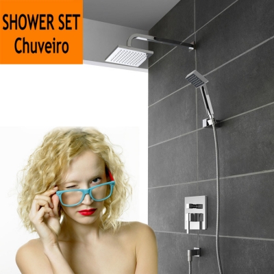 copper sqaure bathroom shower faucets lanos shower set abs shower bath mixer wall tap torneira chuveiro banheiro ducha