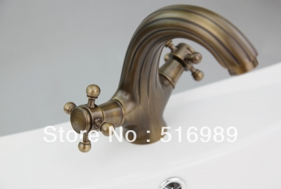 double handle trace antique brass kitchen sink bathroom basin sink mixer tap brass faucet ls 0019 [antique-brass-1193]