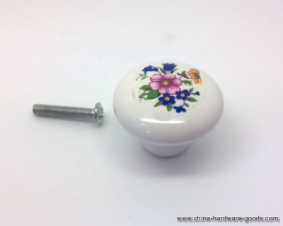 drawer cabinet cupboard door kitchen knob pull handle ceramic flower 38mm