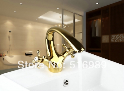 golden double handles bathroom bathtub tap faucet mixer 8638-2/1 [golden-3845]