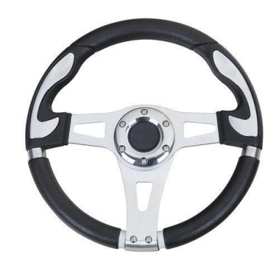 hello car steering wheel black white pu hole-digging breathable q21 slip-resistant universal supplies car accessories [new-7326]