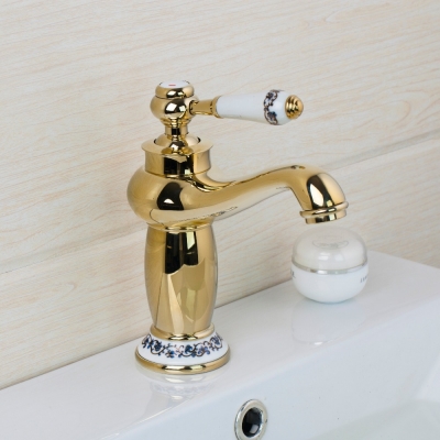 hello modern design golden polished faucet torneira 97151/0 bathroom wash basin sink faucet deck mount single handle mixer tap [bathroom-mixer-faucet-1766]