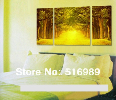 modern 3 pcs huge wall fall on canvas decorative oil painting art bree009 [painting-7713]