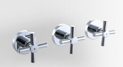 new chrome finished bath and shower faucet 3 handles wall mounted shower mixer valve is013