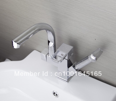 sell ! 360 degree swivel kitchen faucet pull out polished chrome basin mixer brass tap tige1
