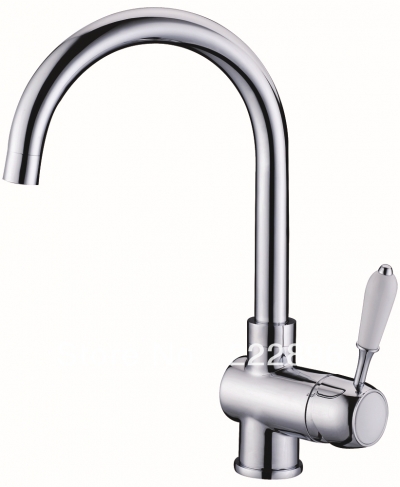 solid brass chrome kitchen sink swivel faucet mixer include 2pcs of hose kitchen faucet torneiras de parede para cozinha [deck-mounted-kitchen-faucets-3108]