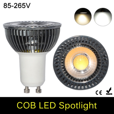 super bright led spotlight cob gu10 85-265v 220v 110v aluminum lamps gu 10 5w spot light led bulb down light lighting 10pcs/lot