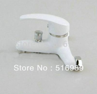 wall mounted white spray painting basin sink brass mixer tap faucet y-076