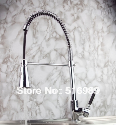 waterfront single handle single hole kitchen faucet with pull-out spray chrome faucet leon71