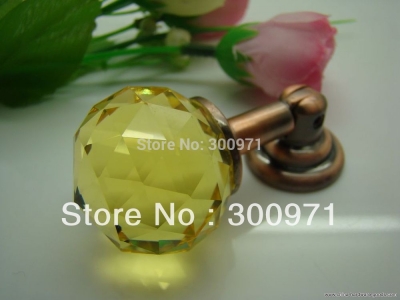 10pcs/lot yellow ball 20mm crystal knobs and handles,crystal drawer handles,crystal drawer for cabinet / door
