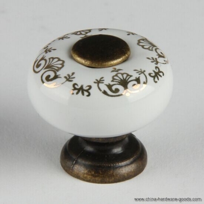 25mm kichen cabinet small knob ceramic drawer pull knob antique brass bronze dresser cupboard furniture knobs pulls handles [Door knobs|pulls-1775]