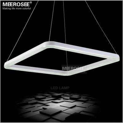 26 inch square led light fixture crystal pendant light led crystal lighting white led lustre suspension drop lamp
