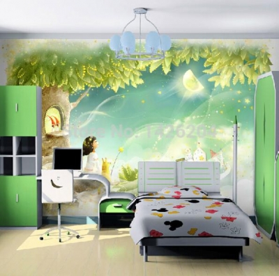 3d cartoon tree large wallpaper murals for children's bedroom,papel de parede kids infantil [3d-large-murals-wallpaper-655]