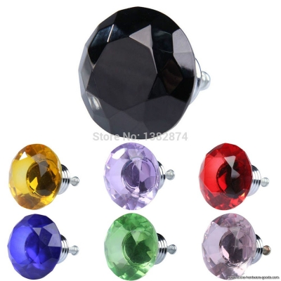 40mm colourful diamond shape crystal glass drawer cabinet cupboard pull handle knob blue a#v9 [Door knobs|pulls-72]