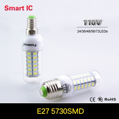 7w 12w 15w 20w 25w e27 led corn bulb ac 110v samsung smd5730 smart ic chip led lamp light 24led 36leds 48leds 56leds 72leds [5730-smart-ic-corn-series-940]