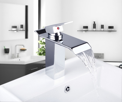 92257 construction & real estate wide spout chrome finished faucets bathroom waterfall basin mixer sink tap [waterfall-spout-faucet-9448]