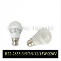 b22 3w 5w 7w 9w 12w 15w 2835smd 1pcs 220v led bulbs led lamp cold white warm white led lights zm00340