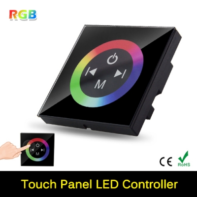 black 86 glass wall led controller touch panel rgb controller dimmer dc12v dc 24v for led strip light blub home decoration [led-strip-accessorries-6209]