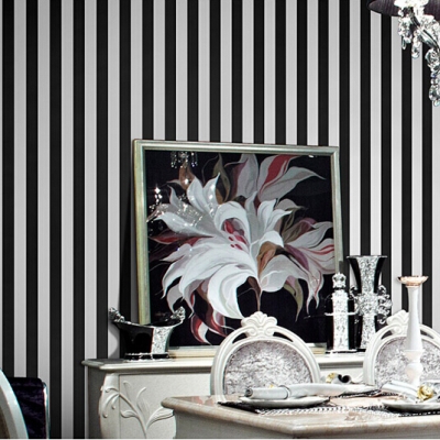black and white striped wallpaper for walls modern wall paper stripes papel de parede roll for living room bedding room [wallpaper-roll-9341]
