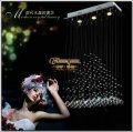crystal ceiling lamp fixture rectangle crystal curtain pendant ceiling lamp for dining area, bedroom